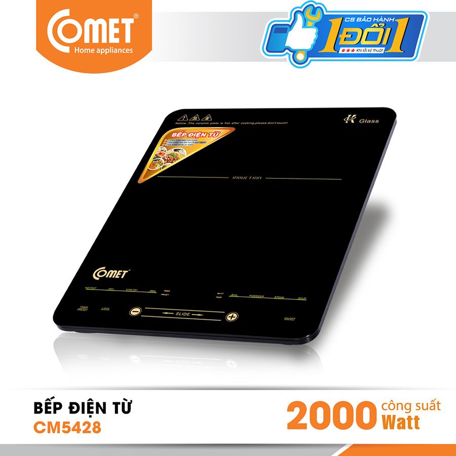 Bếp Điện Từ Comet CM5428 (2000W) - Kèm Nồi Lẩu