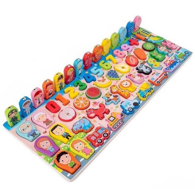Bộ Đồ Chơi Câu Cá Và Ghép Số Học Đếm 63 pcs tư duy toàn diện