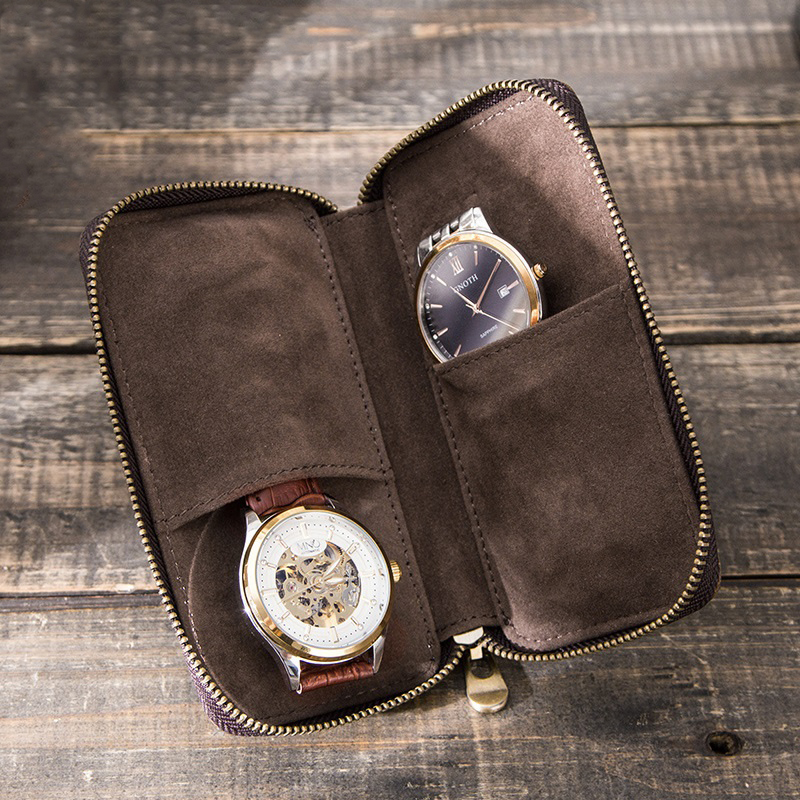 Bao Da Thật Contact's Family đựng Samsung Galaxy Watch / Apple Watch / Garmin / Huawei Watch / Đồng Hồ / Smartwatch - Hàng Nhập Khẩu