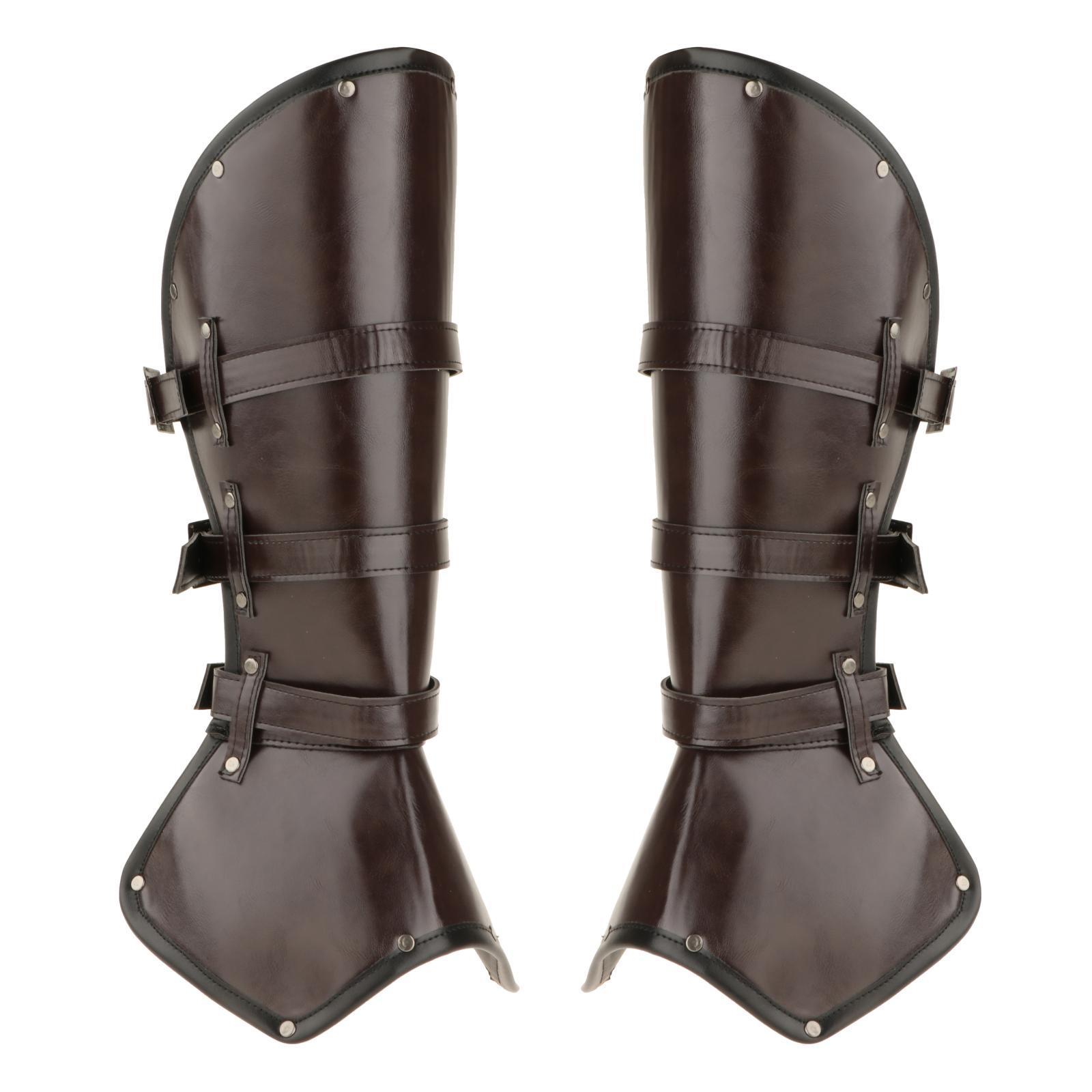 Leg Guard Cosplay Costume Shoes Cover Party Medieval PU Leather Leg