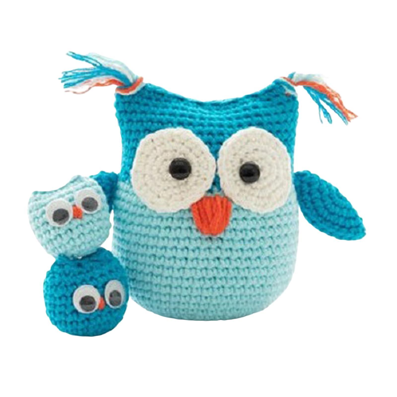 2Set DIY Owl Dinosaur Doll Crochet Kits Hand Knitting Toy Starter Crochet Your Own Crochet Kits Beginner Crochet Kits