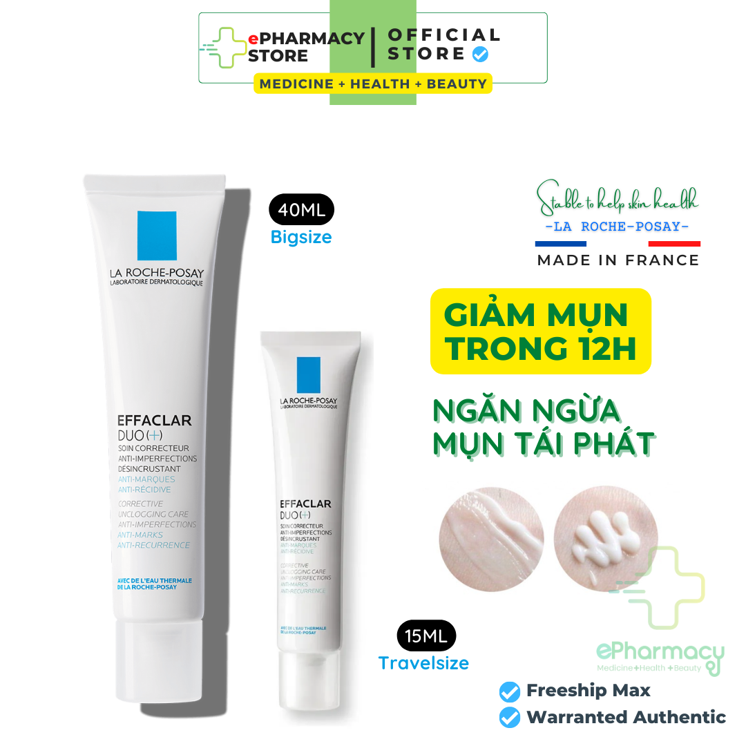 LaRochePosay Duo+ - Kem giảm mụn ngừa thâm LAROCHEPOSAY EFFACLAR DUO+ 15ml