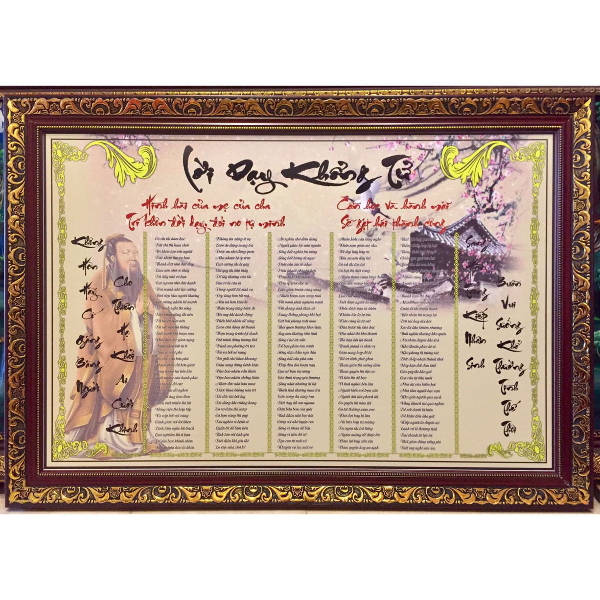 Tranh in dầu, Lời Dạy của Đức Khổng Tử - ( 90x130cm )