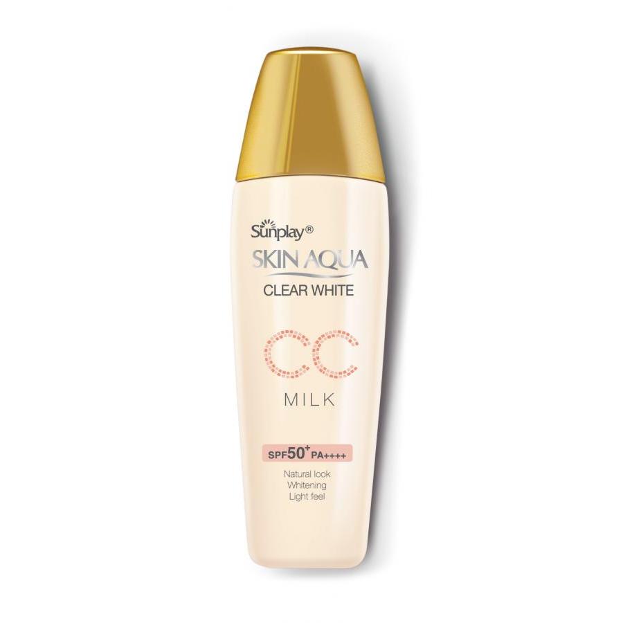 Sữa Chống Nắng Tạo Nền Sunplay Skin Aqua Clear White CC Milk SPF50+, PA++++ (25g) + Tặng Kem rửa mặt Hada Labo 25g