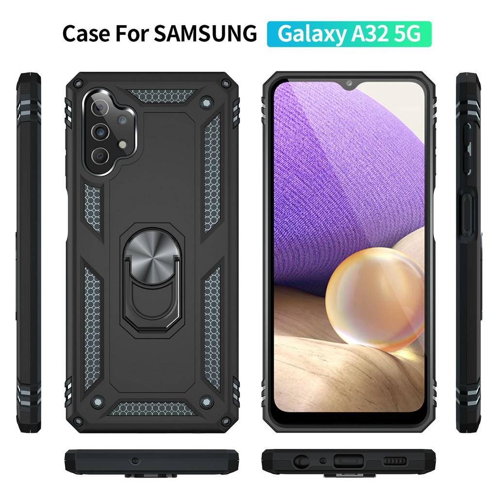 Ốp lưng cho Samsung A32 4G 5G chống sốc 2 lớp kèm nhẫn iring làm giá đỡ
