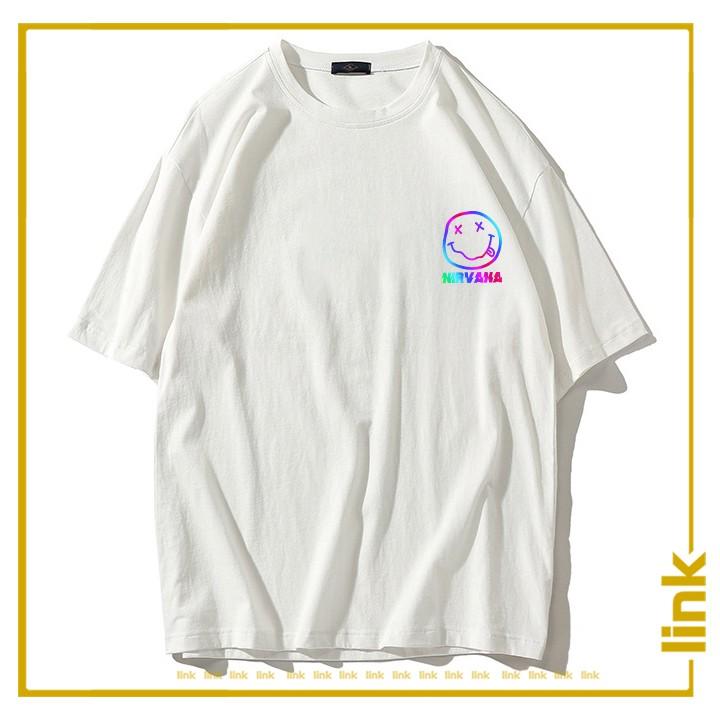 Áo thun phản quang đa sắc MẶT THÈ LƯỠI NIRVANA tay lỡ unisex