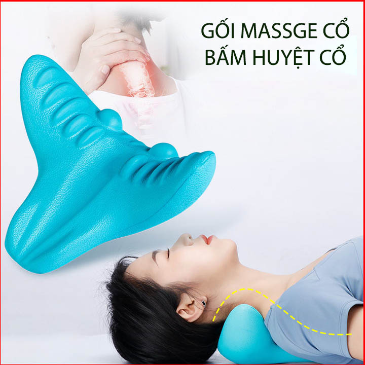 Gối massage, bấm huyệt, nắn chỉnh cổ vai gáy bằng nhựa mềm