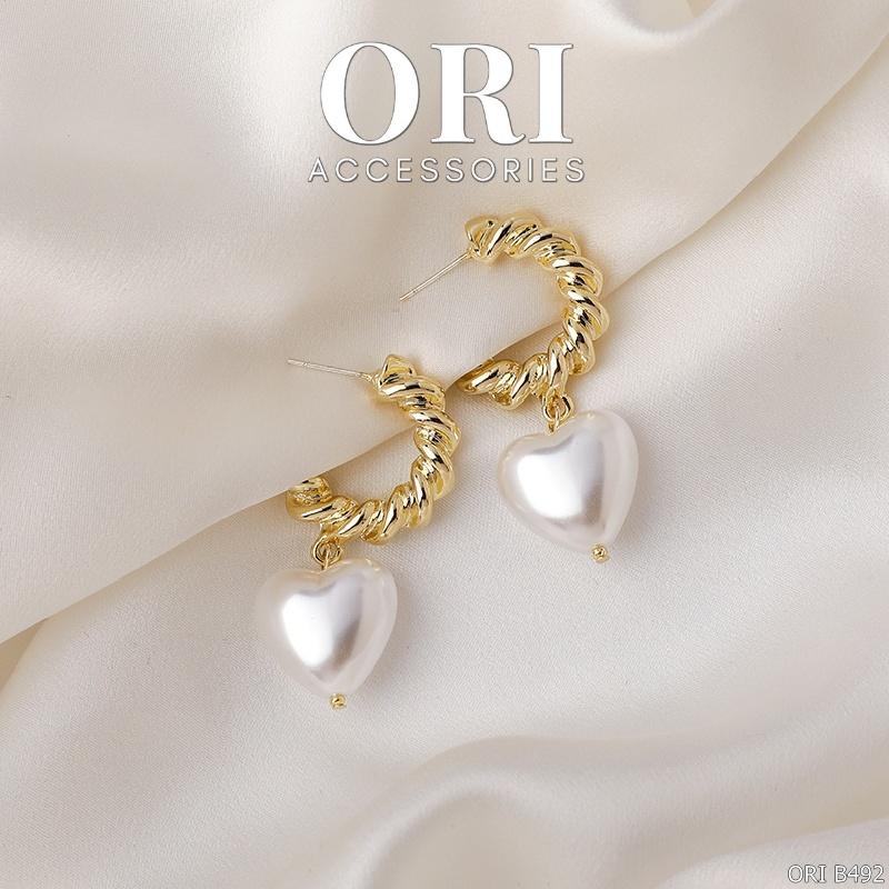 Bông tai nữ hình trái tim Big Heart xinh xắn ORI ACCESSORIES B492
