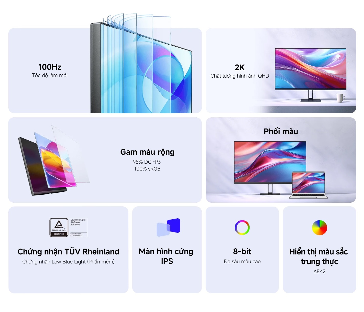 Màn Hình Máy Tính Xiaomi 2K Monitor A27Qi EU 27inch / LCD IPS / 100Hz / 2K / 6ms - Phiên Bản Quốc Tế, Bảo Hành 36 Tháng