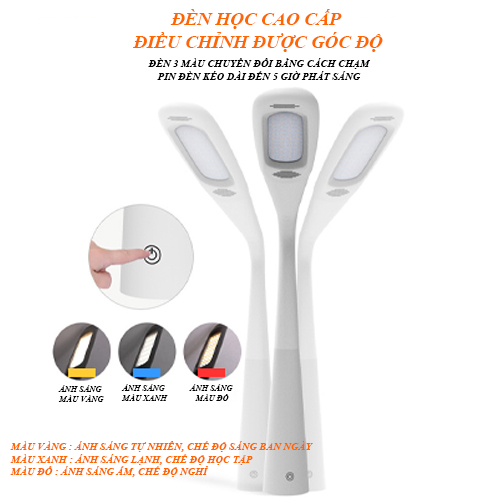 Bàn học sinh cao cấp nhiều chức năng điều chỉnh độ cao, độ nghiêng tặng kèm đèn led bảo vệ mắt