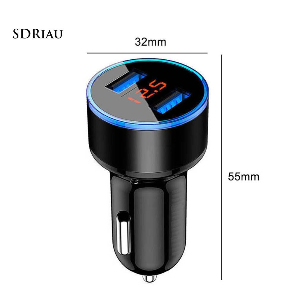 Tẩu sạc có cổng USB kép 3.1A tích hợp đèn LED gắn xe hơi
