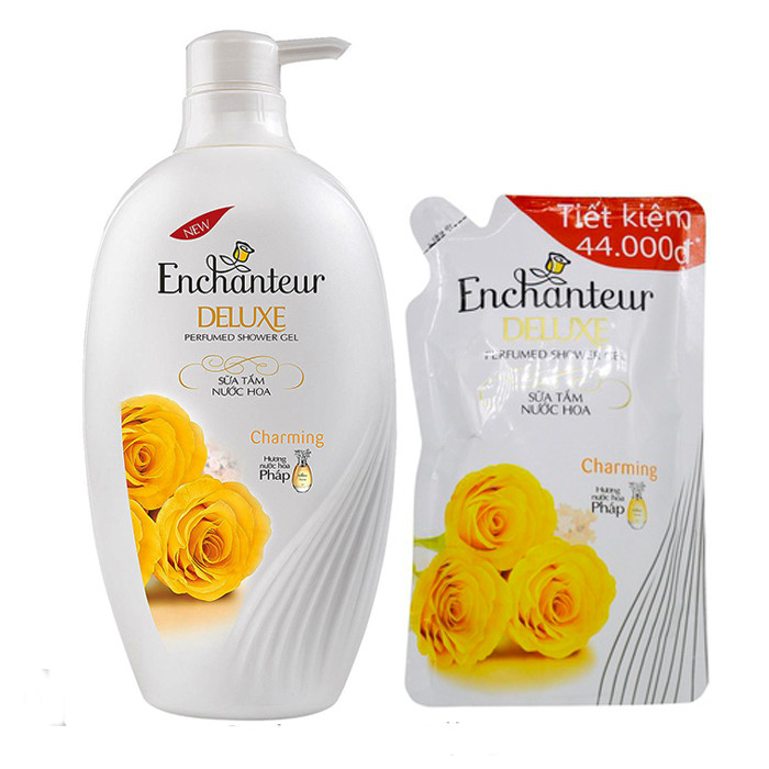 Sữa tắm nước hoa Enchanteur Charming 900ml+Tặng túi sữa tắm Enchanteur 450ml