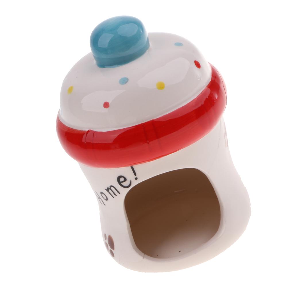 Small Animal Hamster Baby Bottle House Nest Cage Toy Habitat Nest Ceramic