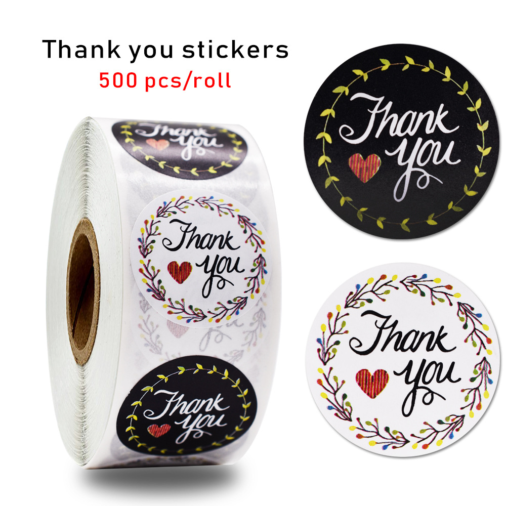 Set 500 Miếng Dán Chữ Thank You Trang Trí Đa Năng