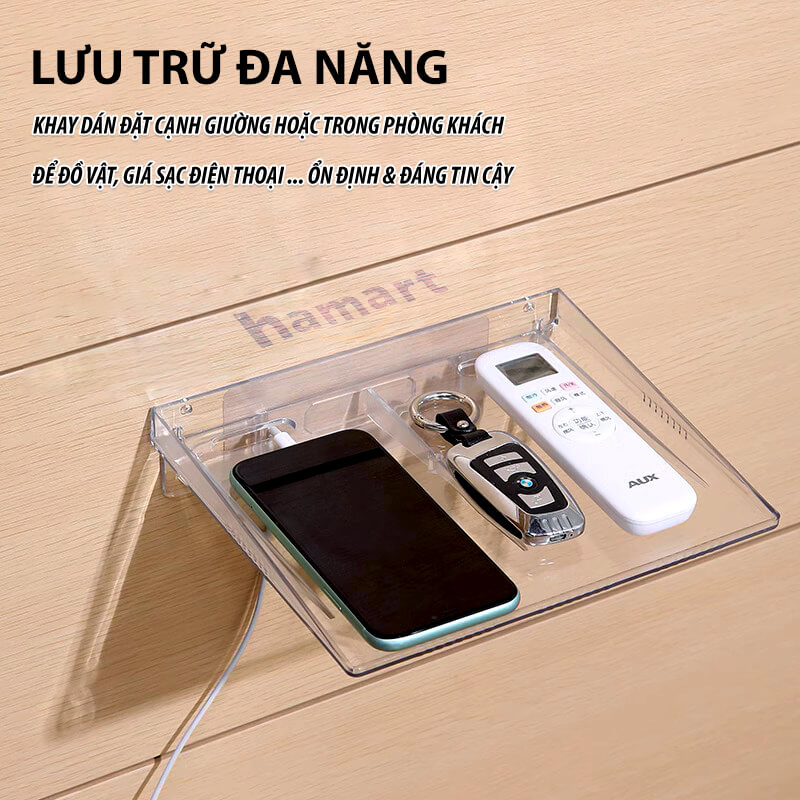 Kệ Wifi Dán Treo Tường Nhựa Acrylic Trong Suốt Để Modem Router Kèm Miếng Dính Lớn Siêu Chắc Hamart