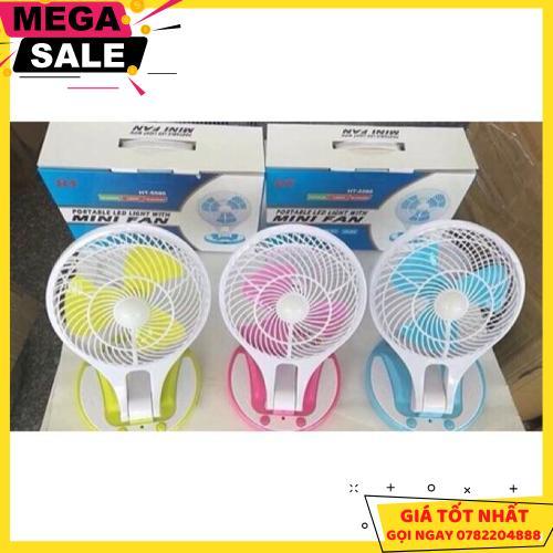 Quạt Tích Điện Mini Fan Có Đèn Led - Giao Hàng Toàn Quốc