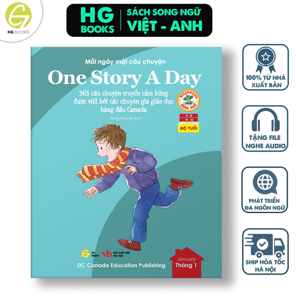 Sách - One Story A Day CUỐN 1 : 365 câu chuyện phát triển IQ, EQ cho bé - Bản song ngữ tặng kèm file nghe