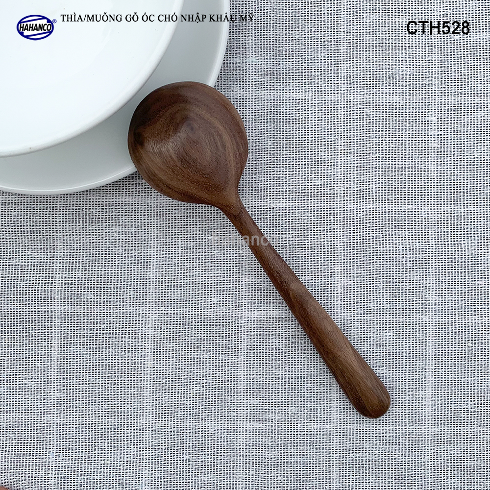 Hình ảnh Thìa/Muỗng đầu tròn gỗ Óc Chó (13,5cm) CTH528 - Xúc gia vị, cafe, decor trang trí - An toàn cho sức khỏe