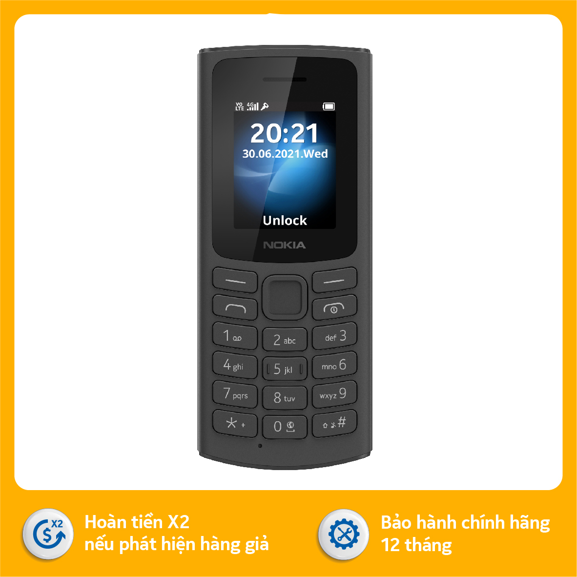 Điện thoại Nokia 105 4G - chính hãng - Đen