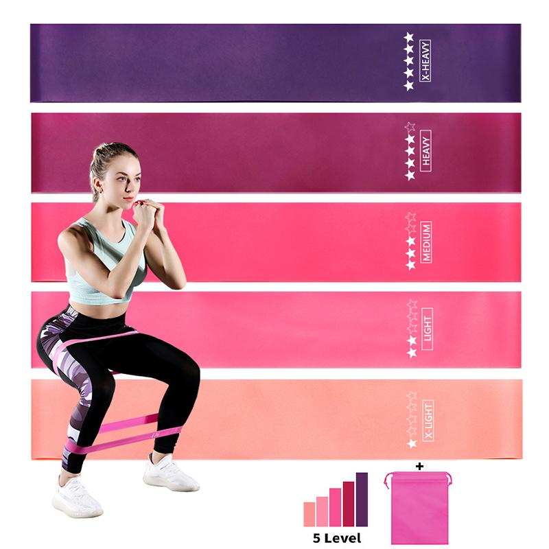 5 gói Yoga Kháng ban nhạc thể dục Sức mạnh đào tạo về nhà tập thể dục thể hình thể hình đàn hồi thiết bị tập thể dục cao su Color: 5pcs Bands Set 03