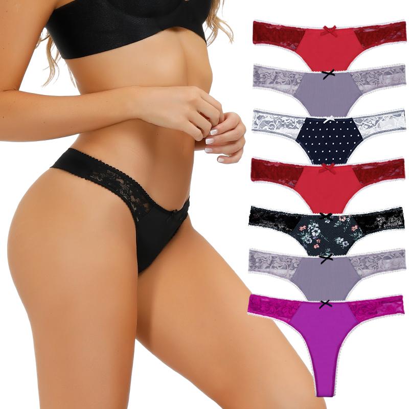 7 Cái/bộ Chữ G Quần Lót Nylon Quần Lót Nữ Gợi Cảm Quần Lót Quần Lót Nữ Màu Trơn Đùi Quần Lót Ren XXL