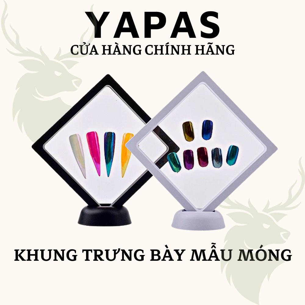 Khung hình vuông Yapas nhựa ABS có đế 11x11cm trưng bày mẫu móng bảng sơn gel nail