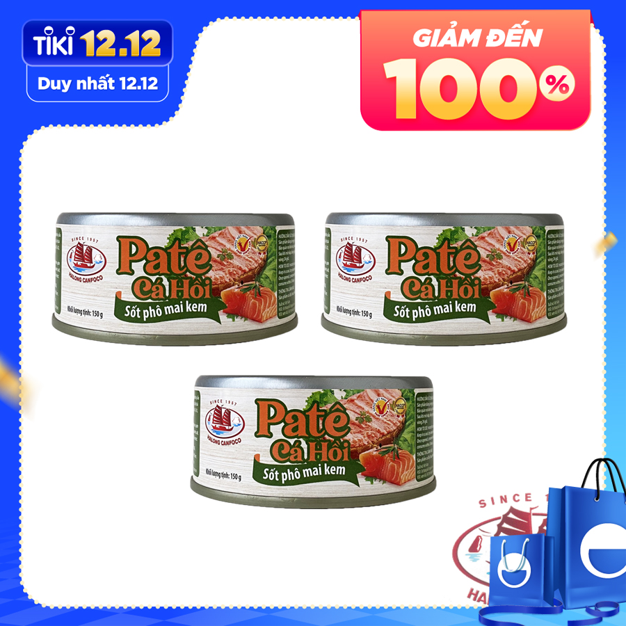 COMBO 3 Pate cá hồi sốt phô mai kem - 150g - Đồ hộp Hạ Long