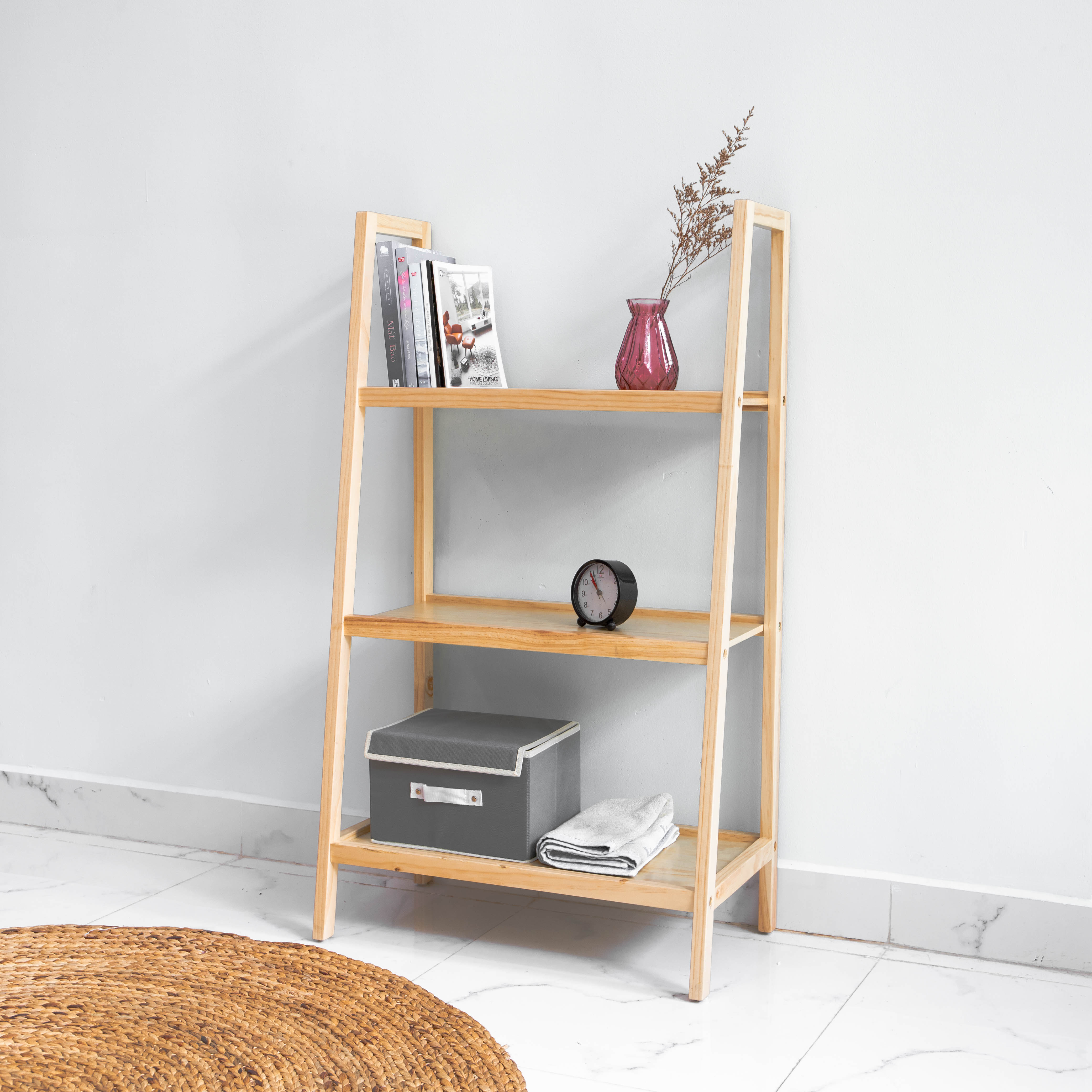 KỆ SÁCH 3 TẦNG MÀU GỖ TỰ NHIÊN SIZE L - A BOOK SHELF 3F NATURAL SIZE L