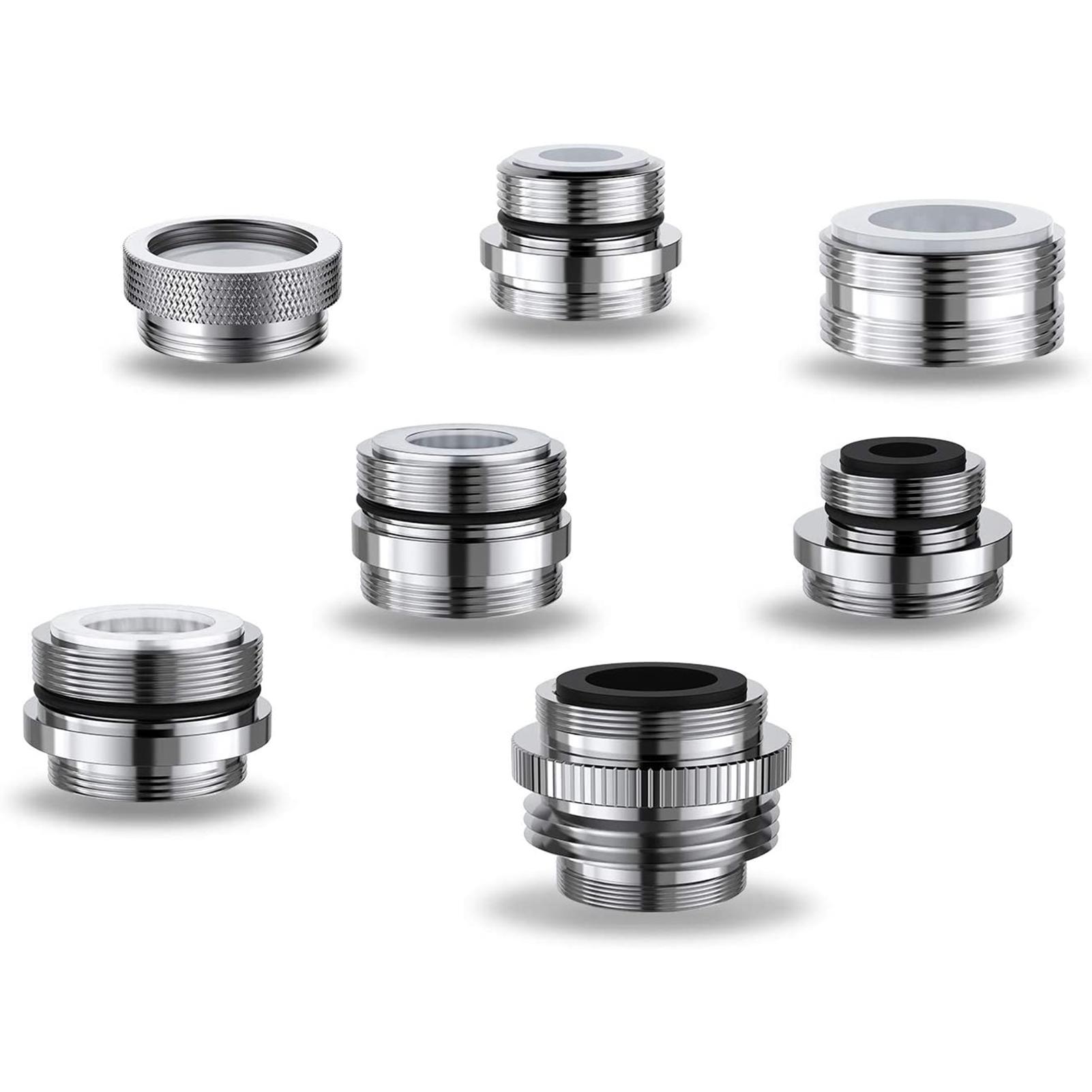 Bộ 7 cái điều hợp vòi nhiều kích thước Được làm bằng đồng thau nguyên khối bền bỉ phù hợp với hầu hết các bồn rửa thông thường