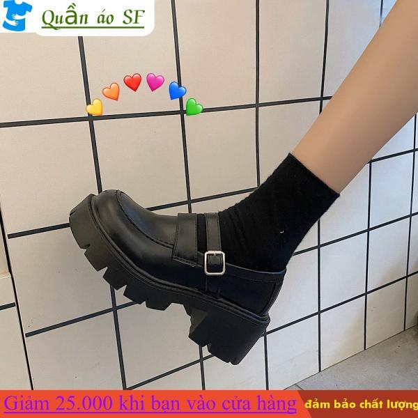 Giày da đế dày mũi tròn phong cách Nhật Bản retro UXbX