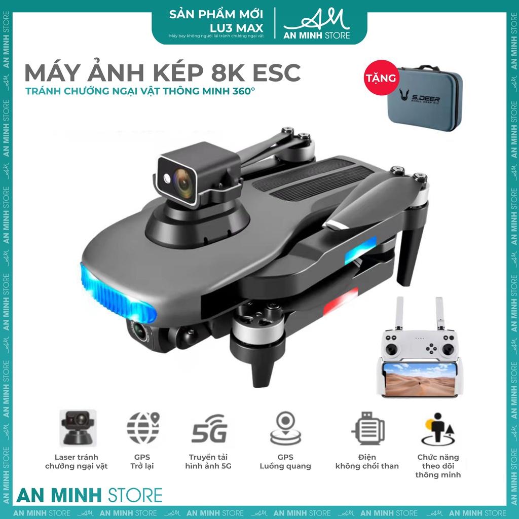 Flycam LU3MAX Laser 8K Camera Kép GPS Bay 600m HD Chụp Ảnh Trên Không Máy Bay Điều Khiển Từ Xa