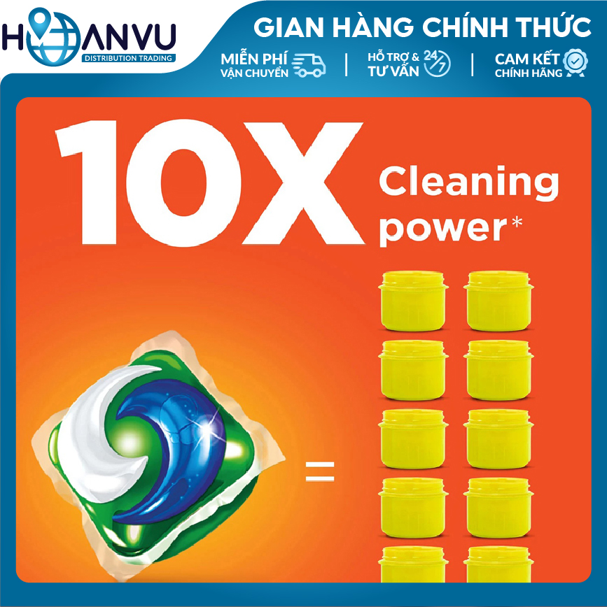 Viên giặt Tide Pod 3 in 1 Sping Meadow hương cỏ may thùng 156 viên
