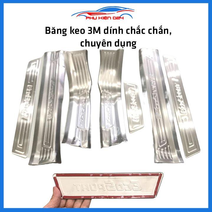 Bộ ốp bậc cửa trong ngoài nẹp bước chân Ecosport 2018-2019-2020-2021-2022 Inox chống trầy trang trí xe