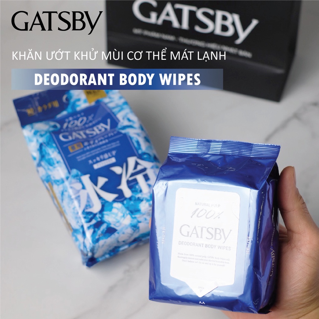 Khăn giấy ướt khử mùi diệt khuẩn Gatsby Ice CItrus cực cay mát nhất