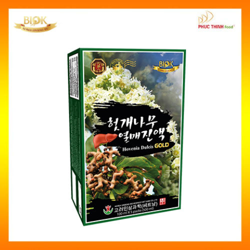Nước Hovenia Dulcis Gold - Mát gan, giảm triệu chứng khi say - Hộp 30 gói * 100ml