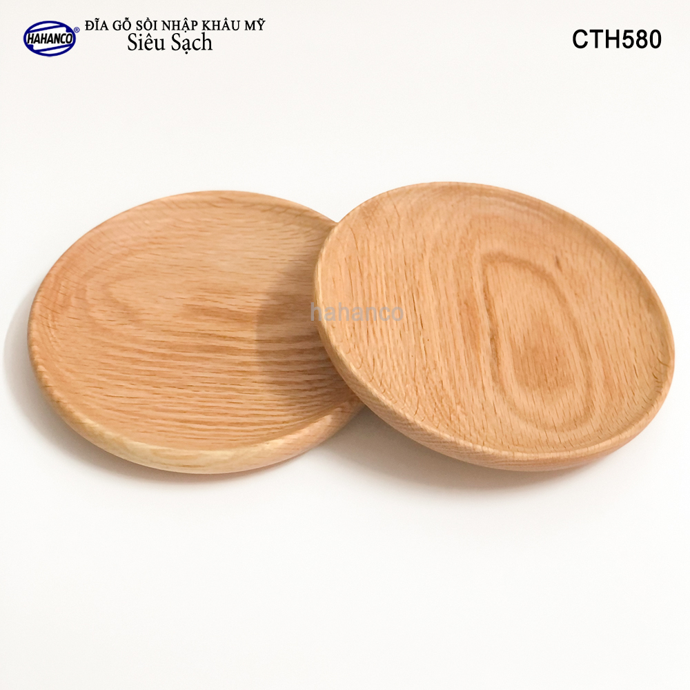 Đĩa gỗ Sồi nhập khẩu Mỹ nguyên khối CTH580 - hàng Xuất Khẩu Châu Âu - đĩa bánh mì/trái cây/ bít tết/ pizza/ phụ kiện chụp ảnh, bày món ăn trong nhà hàng - Sang trọng trên bàn ăn - HAHANCO