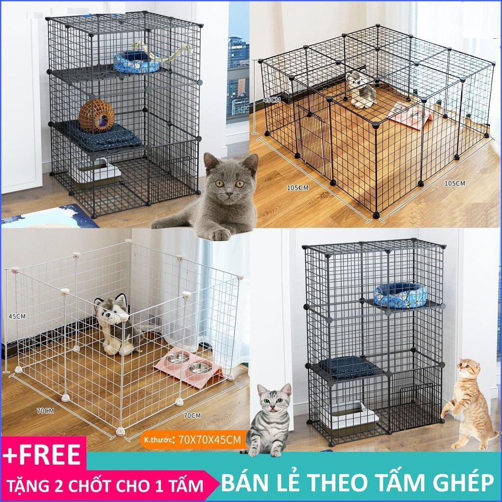 Chuồng Thú 7 Tấm 1 Cửa , Tấm Lưới Lắp Ghép Chuồng Chó Chuồng Mèo Lồng Thú Lồng Mèo