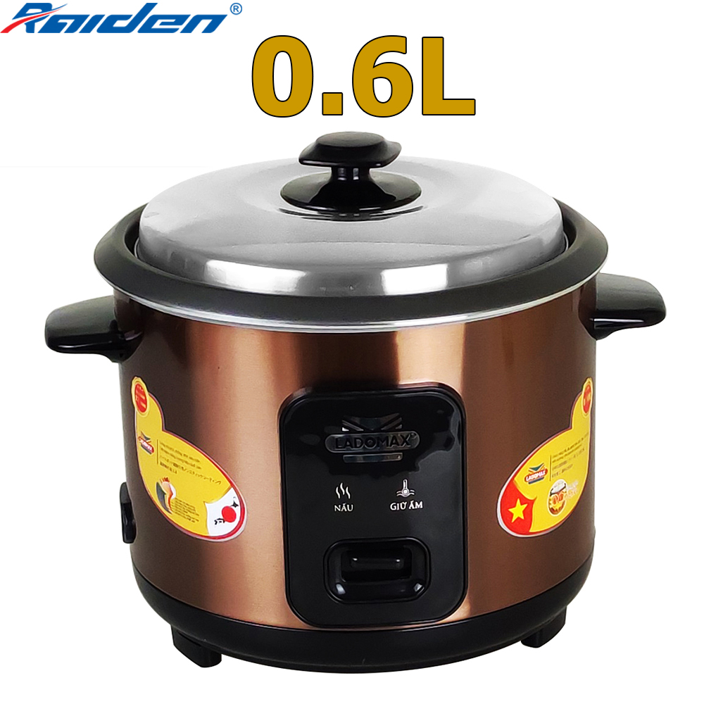 Nồi cơm điện mini 0.6L Ladomax HA-7106 thiết kế nắp rời thoát hơi tốt, nấu cơm cho 1 - 2 người ăn - Hàng chính hãng