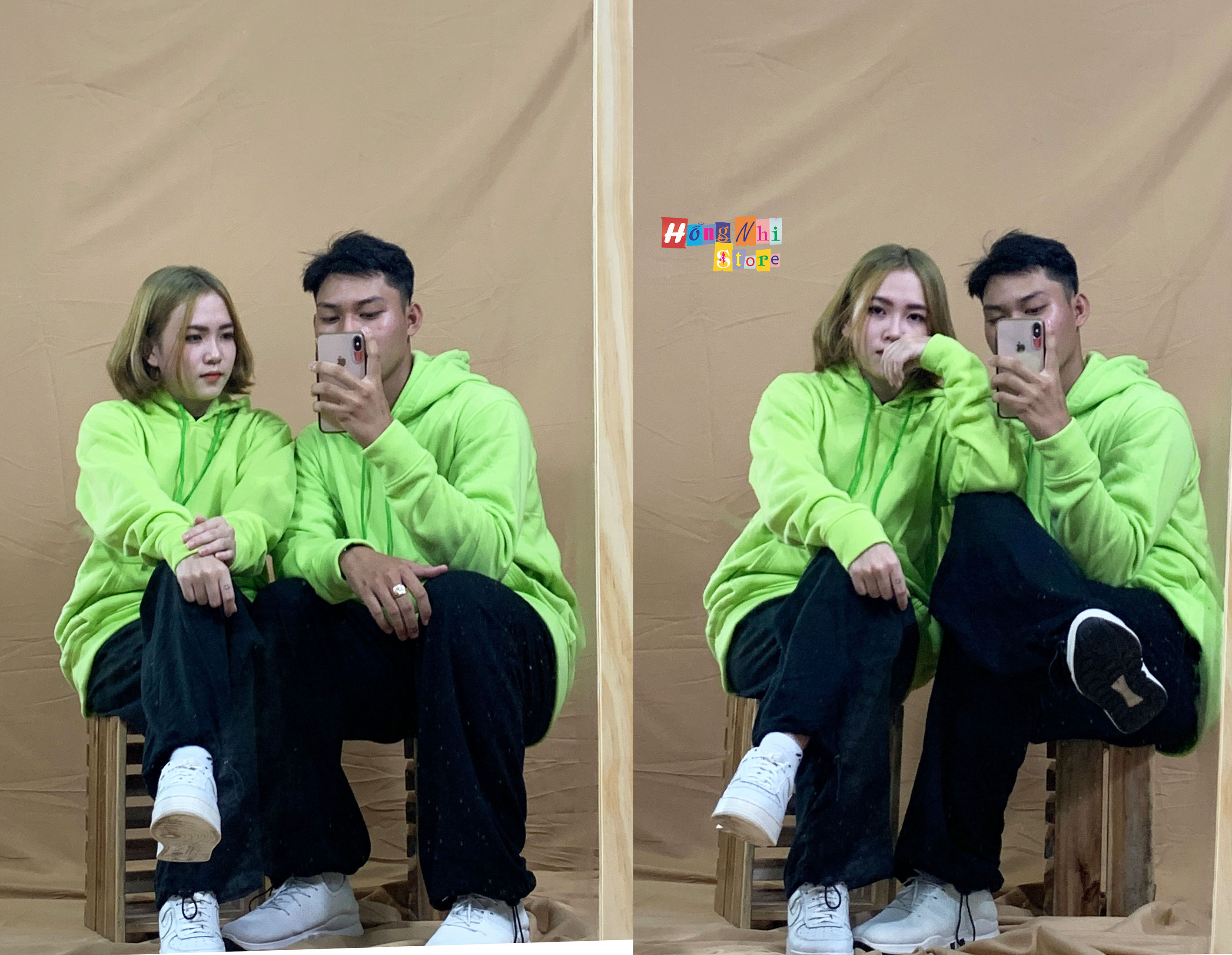 Áo Hoodie Trơn Màu Xanh Chuối Cao Cấp Dáng Rộng Unisex Nam Nữ Mặc Được - MM