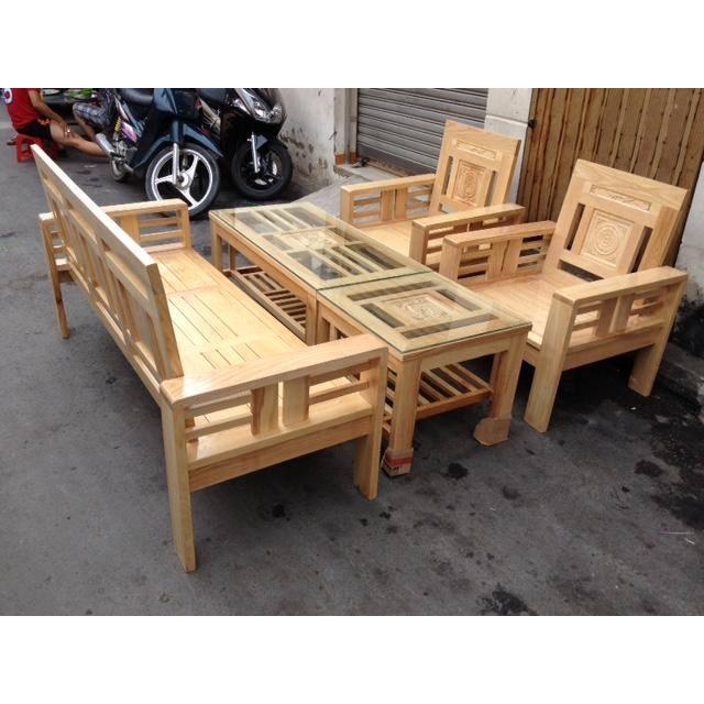 Bộ Salon gỗ sồi tay 12 màu tự nhiên, Bộ bàn ghế phòng khách gỗ, BỘ SỒI TAY 12
