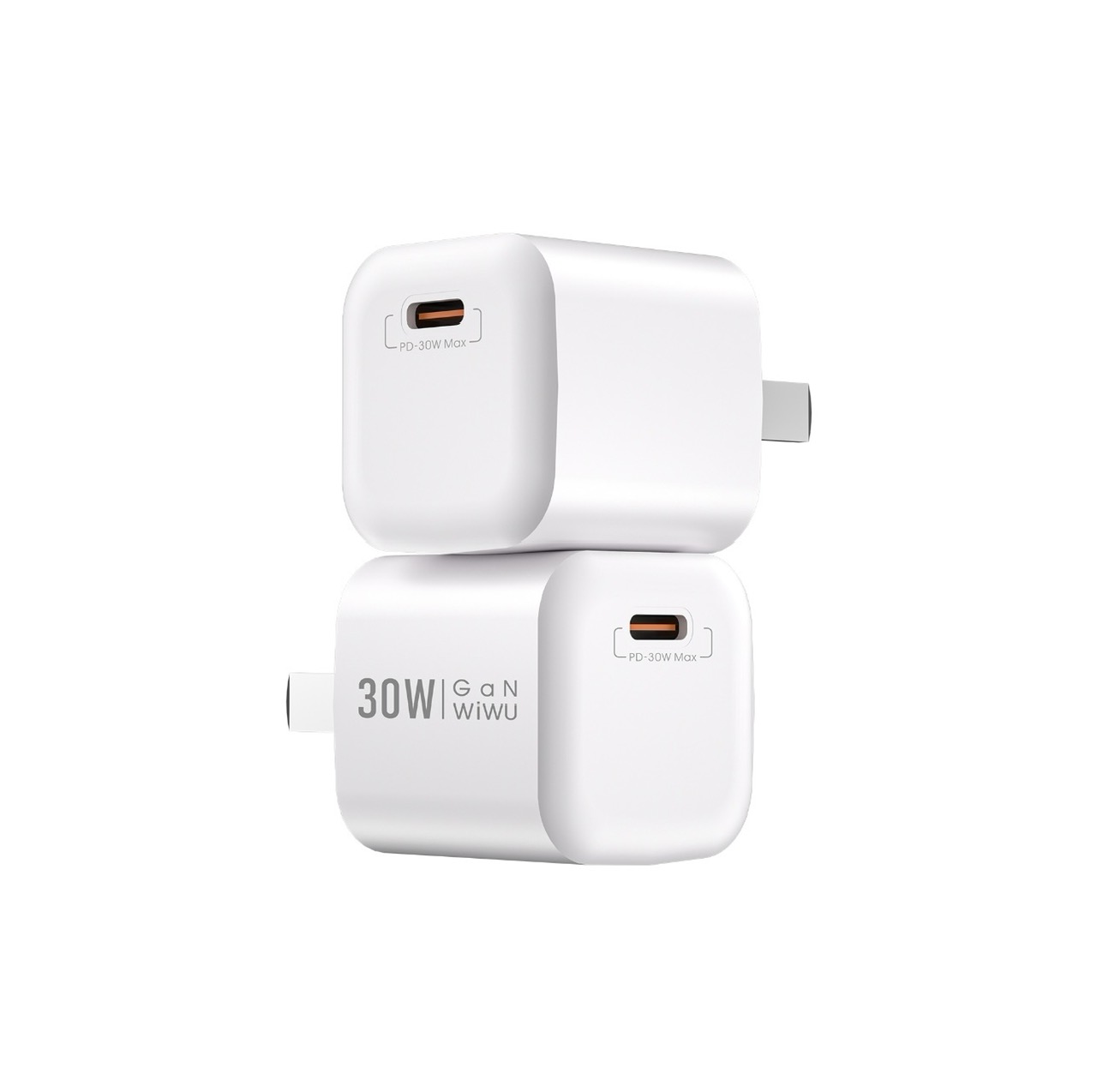 Củ sạc nhanh Wiwu Nano Gan PD Fast Charger Wi-U006 cho điện thoại, sạc nhanh 30W, có cổng sạc chân type c - Hàng chính hãng