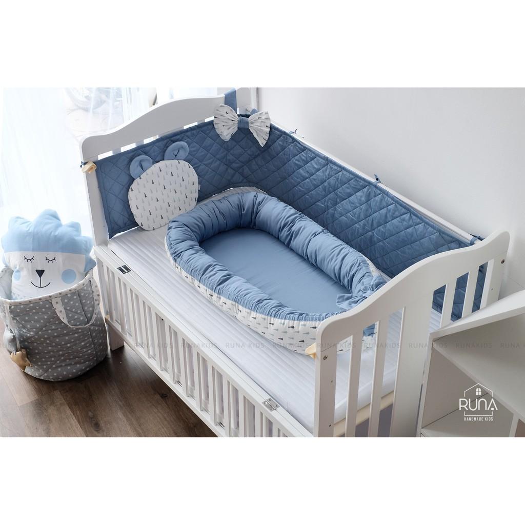 Quây cũi mỏng RUNA KIDS chất liệu Satin cao cấp mềm mịn, thoáng mát, an toàn cho làn da em bé