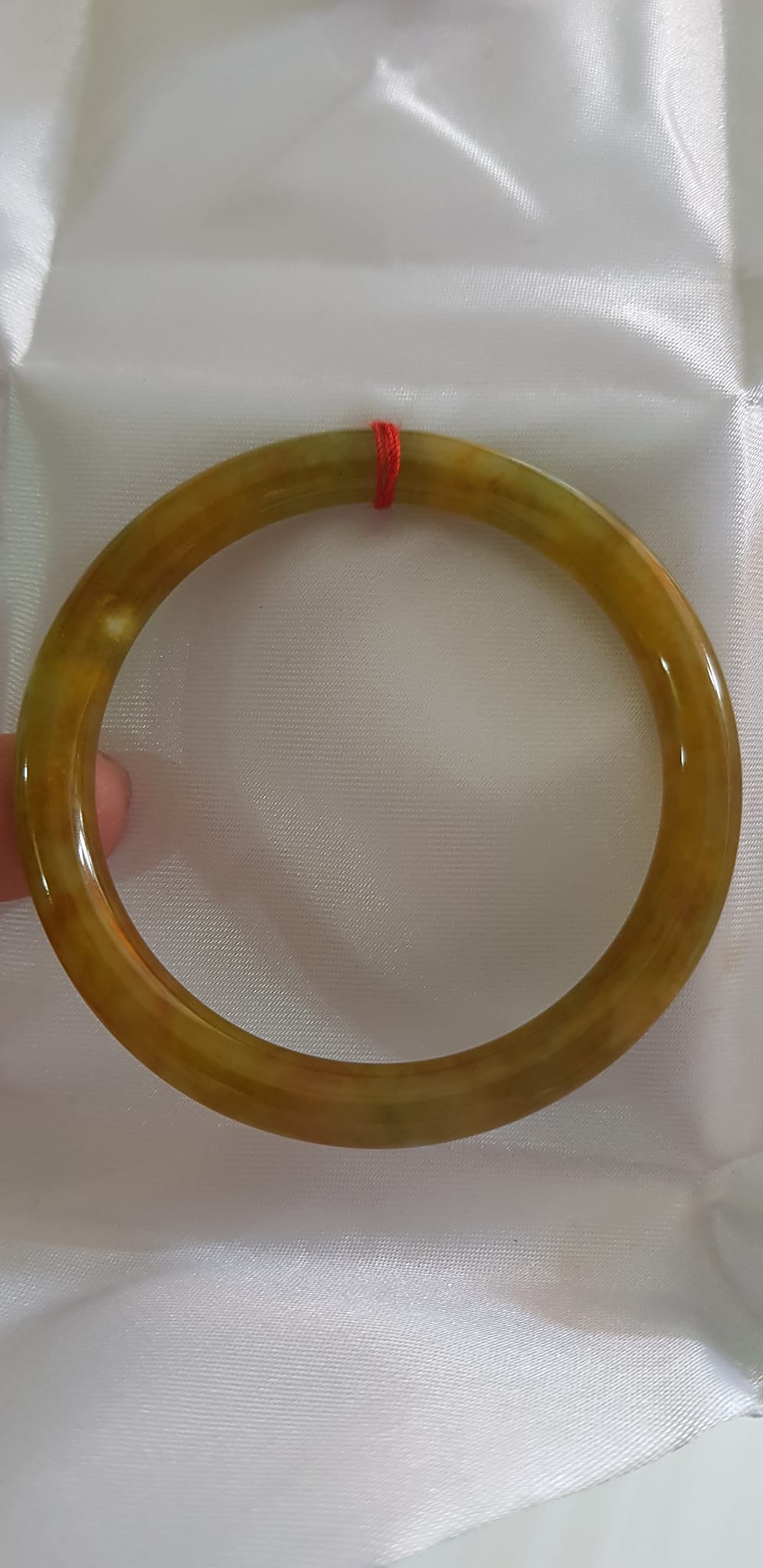 Vòng tay nữ đá Cẩm thạch Vàng Xanh Chanh nhẹ nhàng mới bóng đẹp lạ Ni 53mm x cọng 7mm Nữ 50kg - 55kg đeo món quà ý nghĩa dành cho các chị em ạ