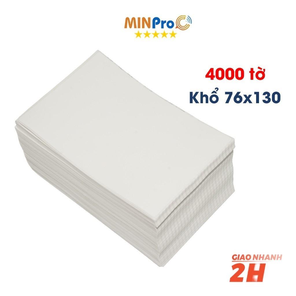 Giấy in nhiệt tự dính 4000 tờ khổ 76x130 in đơn hàng, mã vạch cho máy in nhiệt