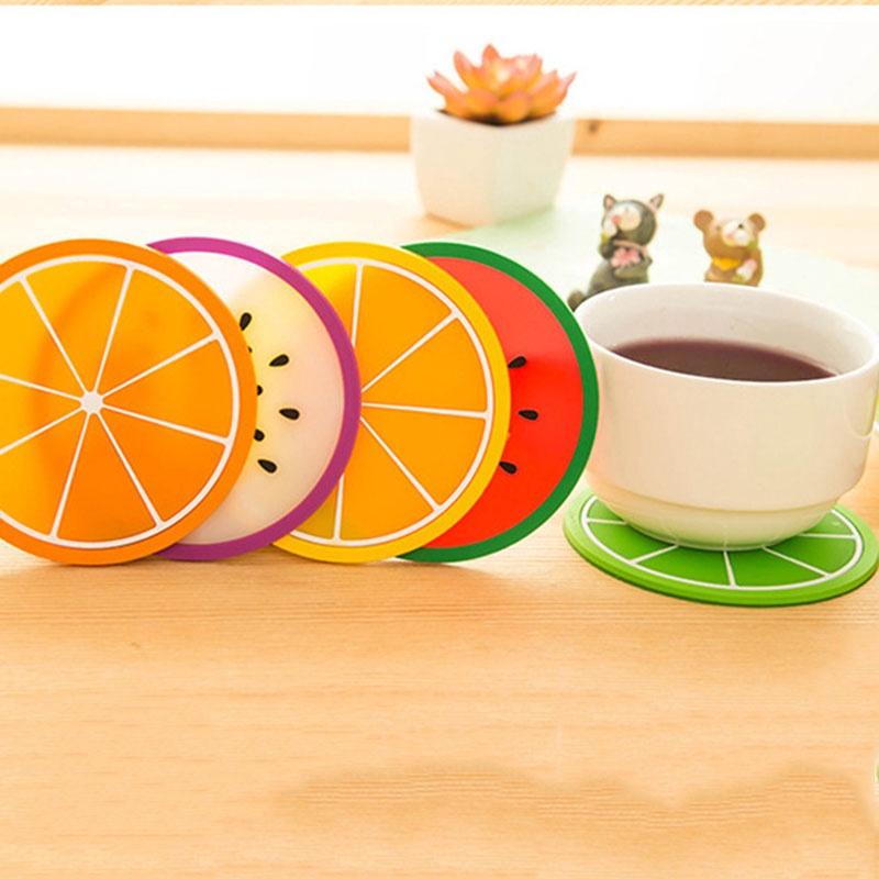 Đế Lót Ly Dày Hình Trái Cây Đáng Yêu Bền, Đế lót cốc dễ thương hình thú, hoa quả nhiều màu
