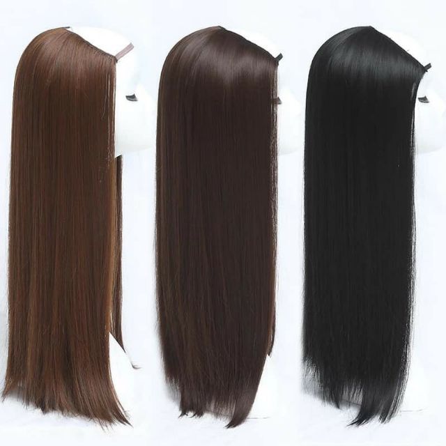 Tóc giả nữ kẹp u thẳng dài, tóc giả kẹp phím