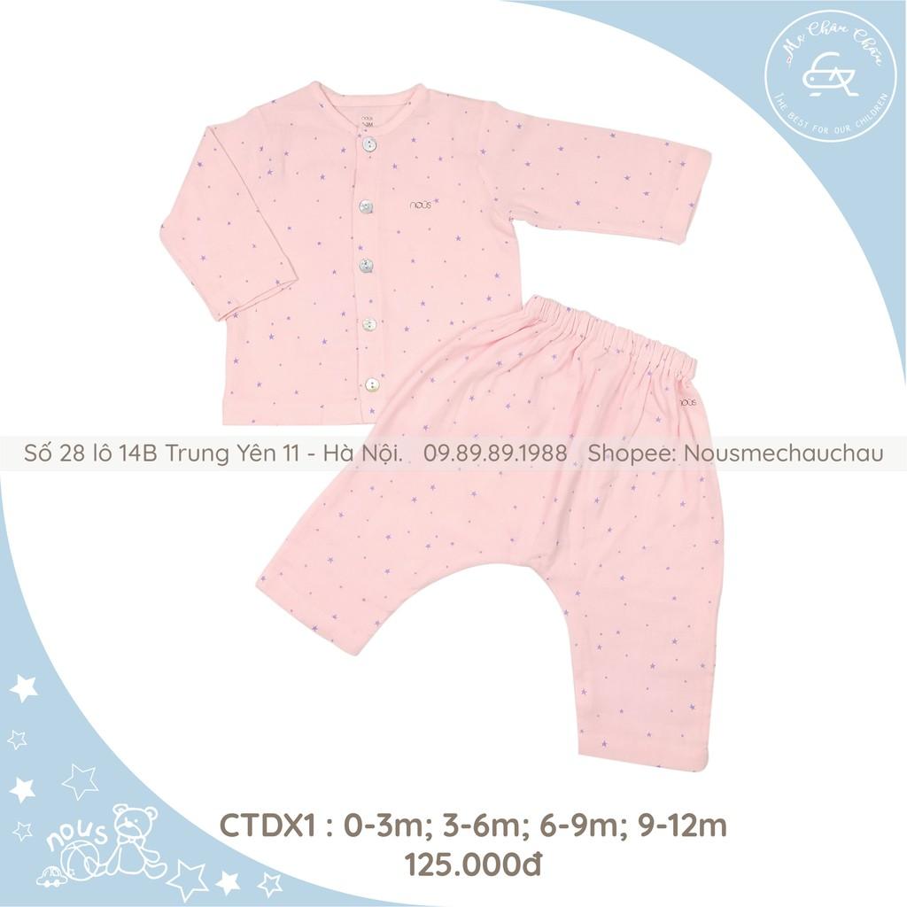 Bộ Dài Tay Cài Thẳng Chất Mỏng Vừa Cho Bé Từ 0-3M Đến 9-12M