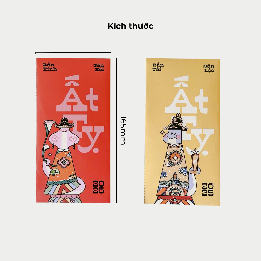Bao lì xì tết 2025 set lì xì dài phiên bản Rắn năm Ất Tỵ Crabit