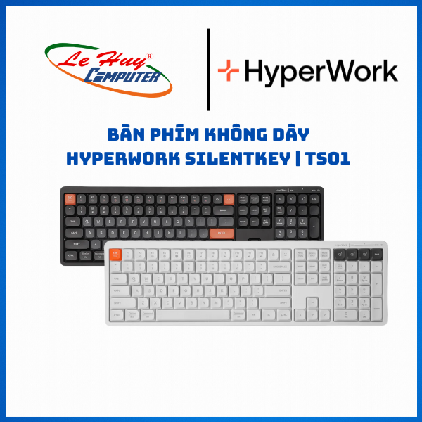 Bàn phím không dây HyperWork SilentKey | TS01 - Hàng Chính Hãng - Tặng Kèm Bộ Vệ Sinh 4 Món