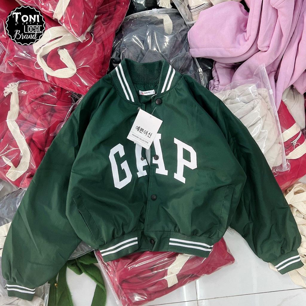 Áo Bomber Dù Dơi Croptop GAP - Áo Khoác Dù lửng 2 Lớp Unisex (M390 - Ảnh Thật)